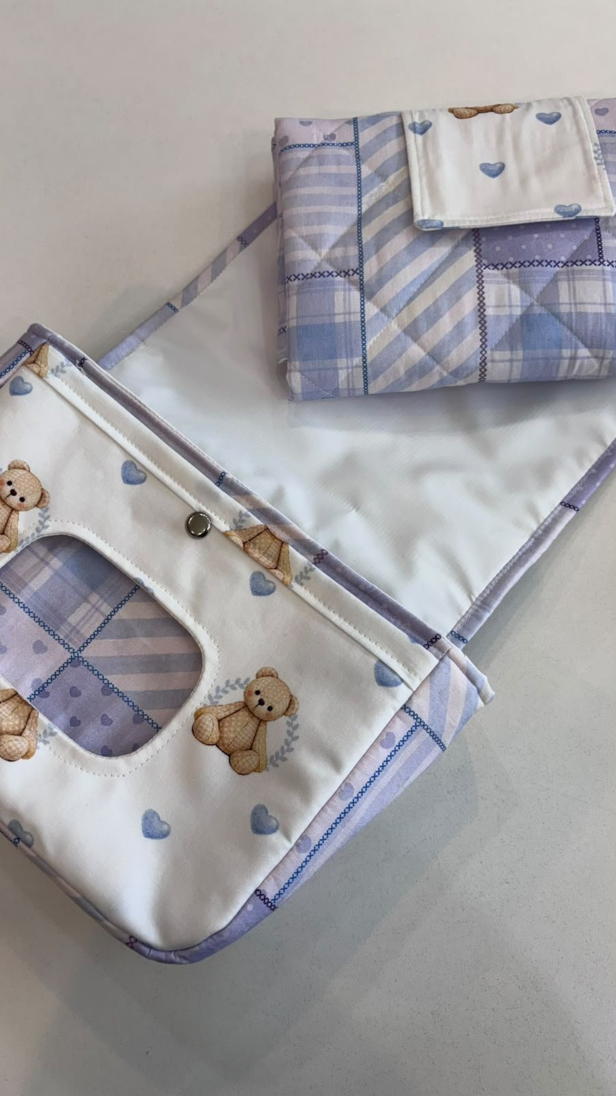 Kit Bolsa Maternidade Ursinho Azul + Trocador